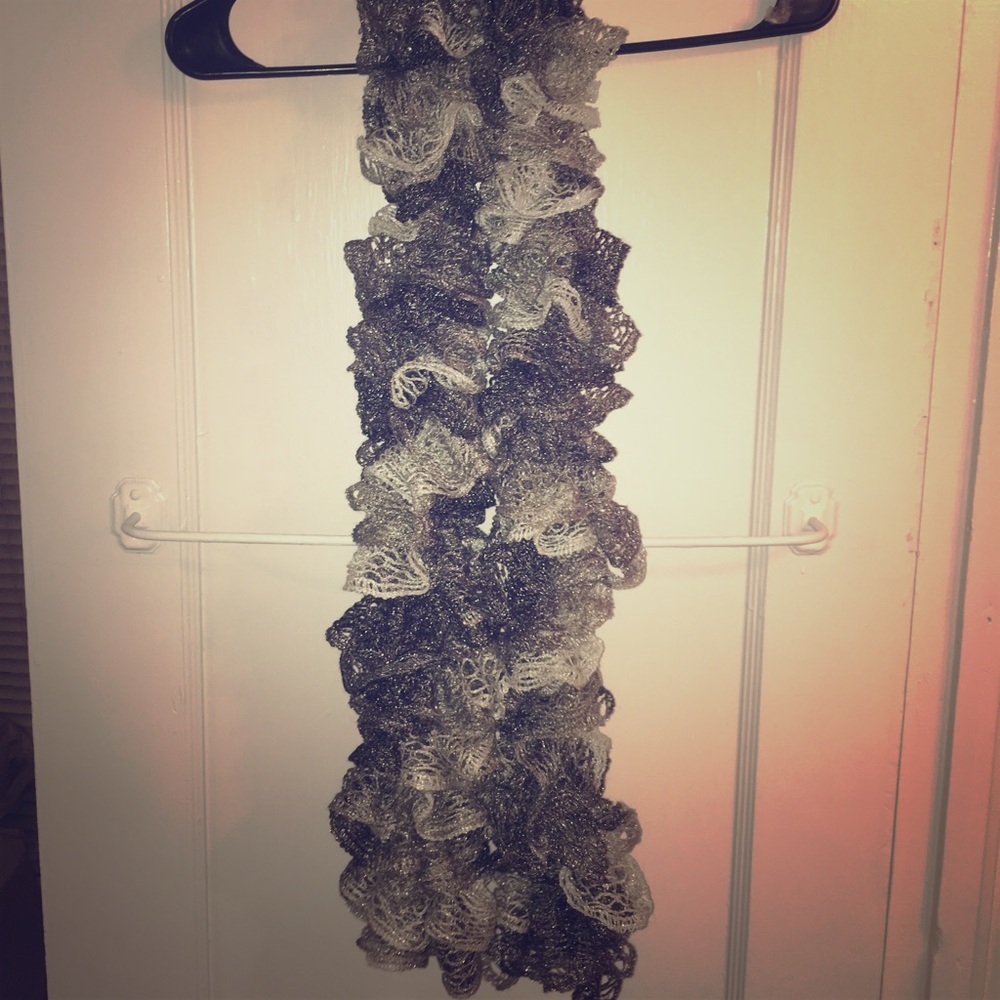 Black, white and gray scarf